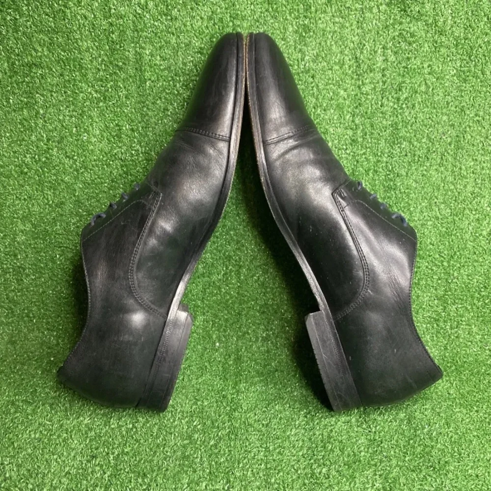Boss Hugo Boss Dress Shoes Casual Oxford Black Leather Cap Toe‎ Lace Up Mens 13
